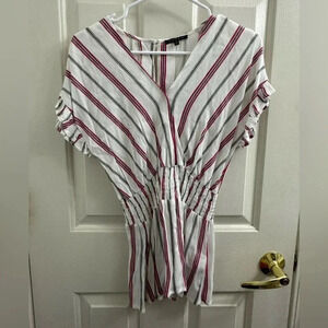 Staccato smocked short sleeve blouse